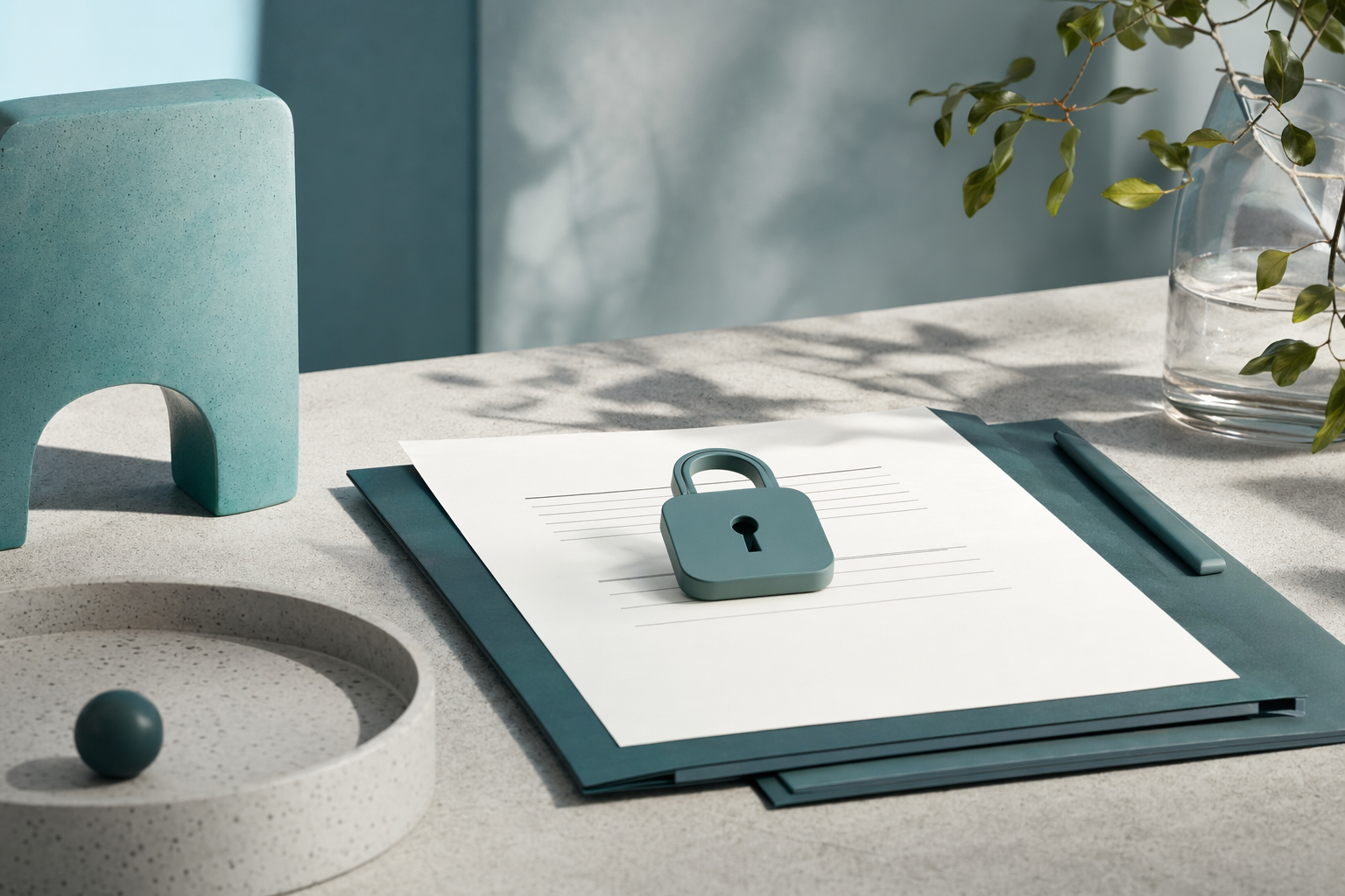 Digitala juridiska dokument symboliserande appvillkor